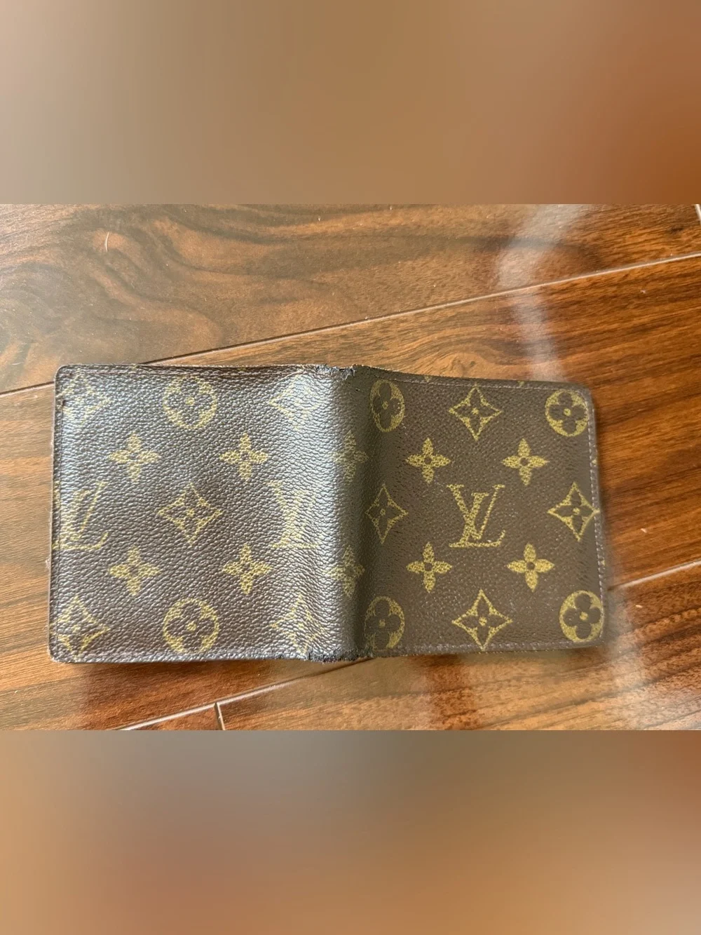 Authentic vintage Louis Vuitton Monogram Canvas Wallet in Brown and Gold